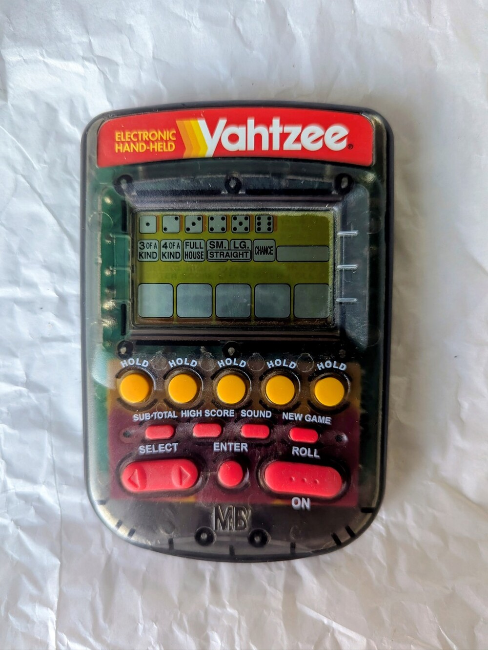 Milton Bradley Yahtzee Vintage 1995 Handheld Electronic Game Classic Tested